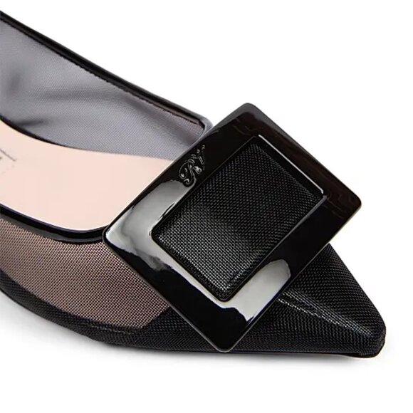 Roger Vivier Gommettine Net Ballerina Flats - Black Size 38.5 - Picture 5 of 15
